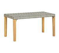 vidaXL Garden Bench 120 cm Grey Poly Rattan and Solid Acacia Wood UK HOT