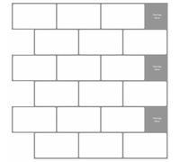 vidaXL Subway Tile 10pcs White Grey 12x12 Inch Bathroom Rectangle Waterproof Decorative Tile DIY Heat Resistant Mould Resistant Self Adhesive
