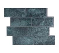 vidaXL Subway Tiles, 50 Pieces Blue Green 29 x 21 cm Polyurethane and PET Stylish Wall Tiles, Heavy Duty Subway Tiles, Rectangular Decoration for Modern Bathrooms and Kitchens