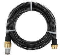 vidaXL Suction Hose Garden Hose Pipe with Brass Connectors Black 1.1" 15 m PVC
