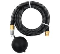 vidaXL Suction Hose Garden Hose Pipe with Brass Connectors Black 1.1" 3 m PVC