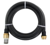 vidaXL Suction Hose Garden Hose Pipe with Brass Connectors Black 1.1" 5 m PVC
