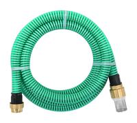 vidaXL Suction Hose Garden Hose Pipe with Brass Connectors Green 1.1" 7 m PVC
