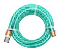 'vidaXL Suction Hose Kit with Brass Connectors, 7m Length, 25mm Inner Diameter, Green, Suitable for Domestic Waterworks and Garden Pumps