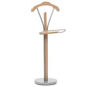 vidaXL Suit Stand 45x35x107 cm - Clothing Rack, Ideal for Suits, Coats and Trousers, Complete with Accessory Table, Natural Colour, MDF and Steel Construction