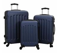 vidaXL Suitcase Set 3 Piece Hard Shell Dark Blue PC 20" 24" 28" Durable Luggage with Combination Locks Lightweight Luggage for Business Travel
