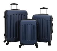 vidaXL Suitcase Set 3 Piece Hard Shell Dark Blue PC 20" 24" 28" Durable Luggage with Combination Locks Lightweight Luggage for Business Travel