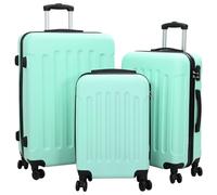 vidaXL Suitcase Set 3 Piece Polycarbonate Mint Green Rigid 20" 24" 28" Durable Luggage with Combination Locks Lightweight Travel Gear Lock Portable, Mint Green