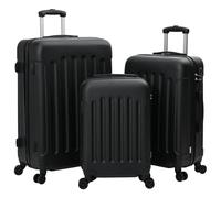 vidaXL Suitcase Set 3 Pieces Hard Shell Black 20 Inches 24 Inches 28 Inches ABS