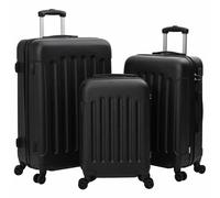 vidaXL Suitcase with Lock 3 pcs Black 50 x 31 x 78 cm ABS Plastic