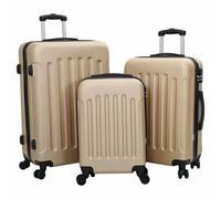 vidaXL Suitcase with Lock 3 pcs Champagne 50 x 31 x 78 cm ABS Plastic
