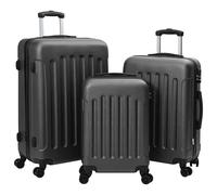 vidaXL suitcase 3 piece set hard shell polycarbonate dark grey 20 inch 24 inch 28 inch luggage sturdy with combination locks travel supplies lightweight bags