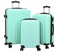 vidaXL Suitcase with Lock 3 pcs Mint green 50 x 31 x 78 cm ABS Plastic