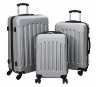 vidaXL Suitcase with Lock 3 pcs Silver 50 x 31 x 78 cm ABS Plastic