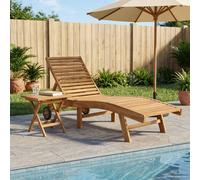 vidaXL Sun Lounger 2 pcs Brown Solid Teak Wood
