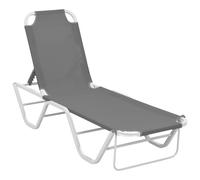vidaXL Sun Lounger Aluminium and Textilene Black Garden Day Bed Seat Sunchair