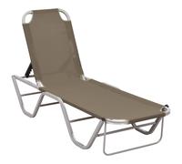 vidaXL Sun Lounger Aluminium and Textilene Taupe