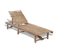 vidaXL Sun Lounger Bamboo Adjustable Outdoor Backyard Garden Reclining Sunbed