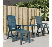 (green) vidaXL Sun Lounger Outdoor Reclining Chair Sun Bed Patio Lounge Chair Plastic