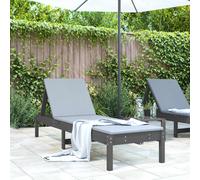 vidaXL Sun Lounger Grey 199.5x60x74 cm Solid Wood Pine