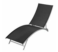 vidaXL Sun Lounger Outdoor Garden Patio Bench Chair Recliner Textilene Black