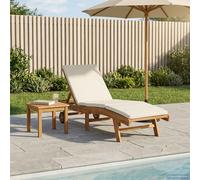 VidaXL Sun Lounger Polyester Brown And Cream