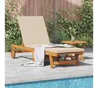 vidaXL Sun Lounger Reclining 1-person 2 pcs Brown Solid Acacia Wood