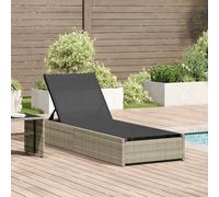 vidaXL Sun Lounger Reclining Beige 60 x 200 x 27cm Poly Rattan