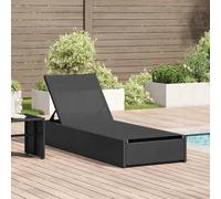 vidaXL Sun Lounger Reclining Black 60 x 200 x 27cm Poly Rattan