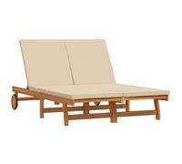 vidaXL Sun Lounger Reclining Brown 125 x 200 x 84 cm Solid Acacia Wood