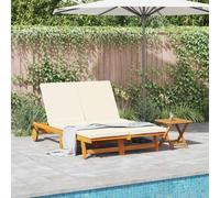 vidaXL Sun Lounger Reclining Brown 125 x 200 x 84 cm Solid Acacia Wood