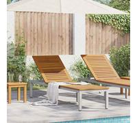 vidaXL Sun lounger Reclining Grey 200 x 55 x 35cm Solid Acacia wood