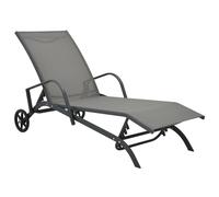 vidaXL Sun Lounger Steel and Textilene