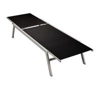 vidaXL Sun Lounger Steel and Textilene Black Outdoor Garden Bench Sun Chair