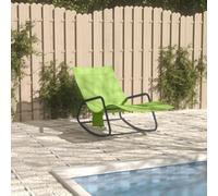 vidaXL Sun Lounger Steel and Textilene Green