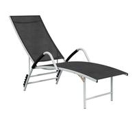 vidaXL Sun Lounger Textilene and Aluminium Black