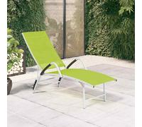 vidaXL Sun Lounger Textilene and Aluminium Green UK HOT