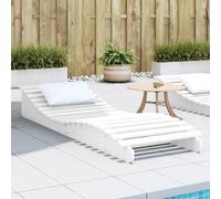 vidaXL Sun Lounger White 205x60x31.5 cm Solid Wood Pine