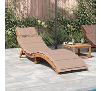 vidaXL Sun Lounger with Cushion Taupe Acacia Wood Solid Sun Lounger Outdoor Furniture Garden Lounger