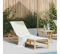 vidaXL Sun Lounger with Cushions 55x199x30 cm Bamboo