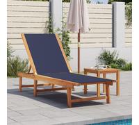 Sun Lounger Bed Outdoor Garden Recliner Solid Acacia Wood and Textilene vidaXL