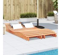 vidaXL Sun Loungers Sun Bed Day Bed Chair 2 pcs Wax Brown Solid Wood Pine