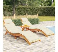 Vidaxl Sun Loungers 2 Pcs With Cream Cushions Solid Wood Acacia