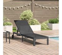 vidaXL Sunbed 1-person Black 60 x 200 x 27cm Poly Rattan