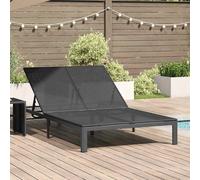 vidaXL Sunbed Reclining 1-person Black 206 x 115 x 75 cm Poly Rattan