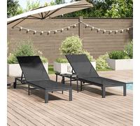 Sunbed Reclining 2-person 3 pcs Poly Rattan Outdoor Seating Terrace vidaXL