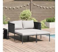 vidaXL Sunbed with Cushion Anthracite 115 x 153 x 69.5cm Steel