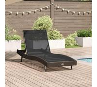 vidaXL Sunlounger Brown 70 x 197 x 82 cm Poly Rattan and Metal