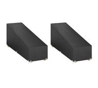 vidaXL Sunlounger Covers 2 pcs 12 Eyelets 200x65x35/60 cm Polyethylene, Black