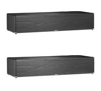 vidaXL Sunlounger Covers - Outdoor Furniture Protective Cover Set of 2, UV-, Water-, Black Polyethylene, 205x75x40 cm